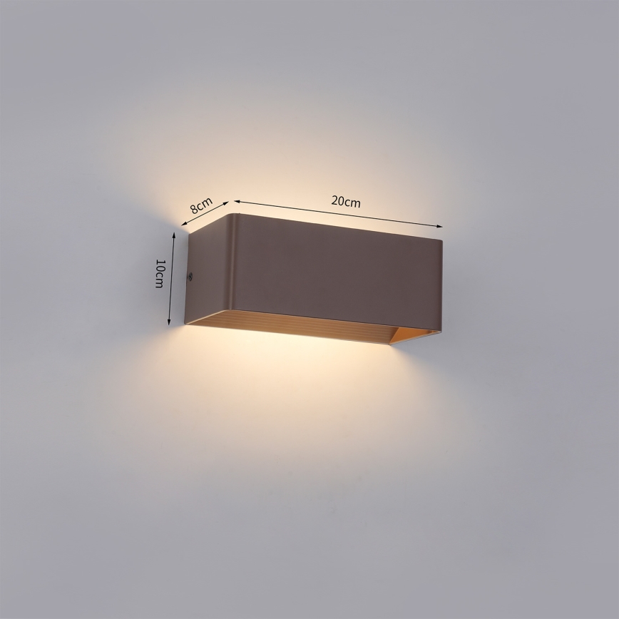 Brilagi - LED Kültéri fali lámpatest DONNANI LED/7W/230V 20 cm barna IP44