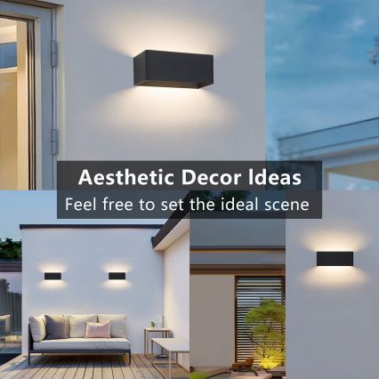 Brilagi - LED kültéri fali lámpatest DONNANI LED/7W/230V 20 cm fekete IP44