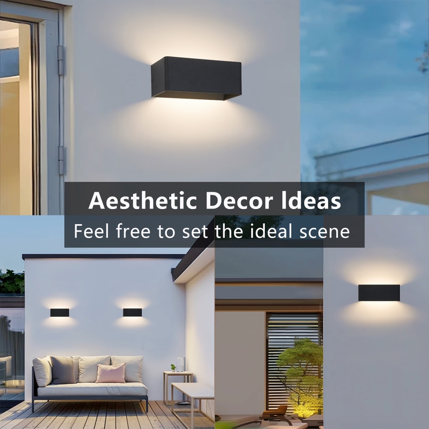 Brilagi - LED kültéri fali lámpatest DONNANI LED/7W/230V 20 cm fekete IP44