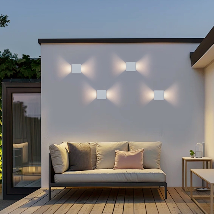 Brilagi - LED kültéri fali lámpatest DOUBLERAY LED/6W/230V fehér IP54