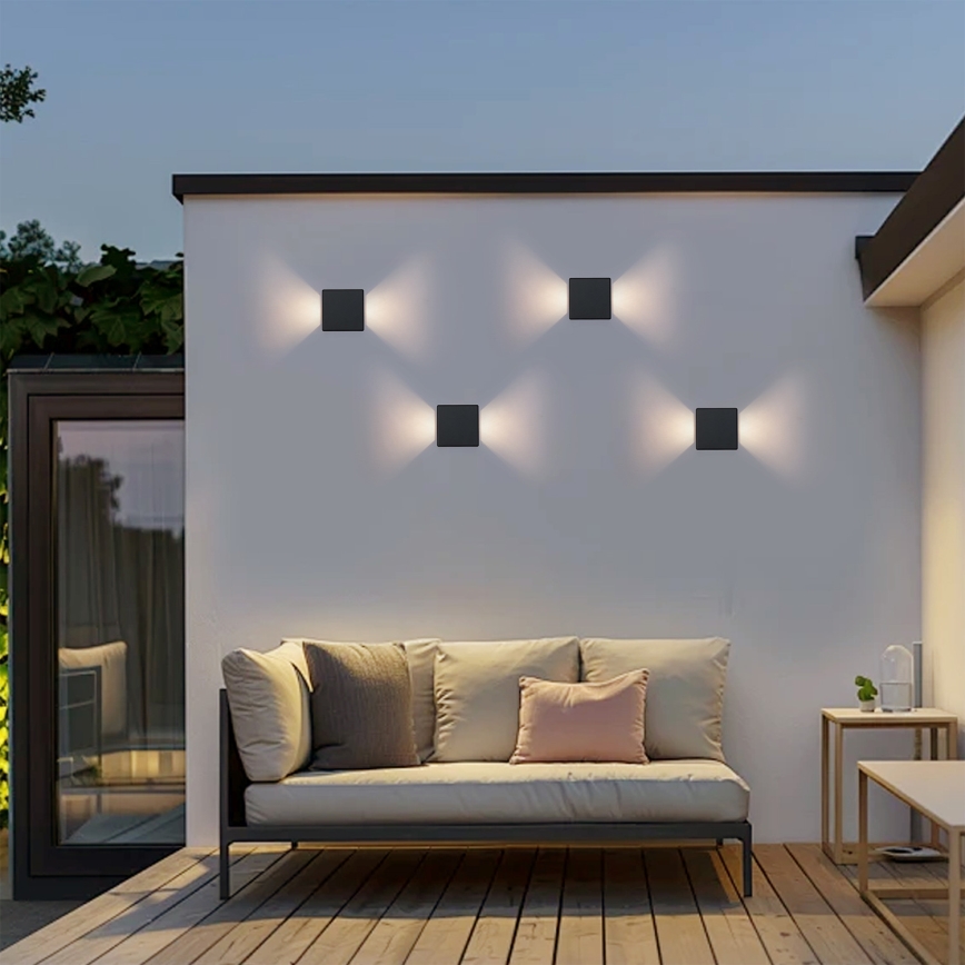 Brilagi - LED kültéri fali lámpatest DOUBLERAY LED/6W/230V fekete IP54