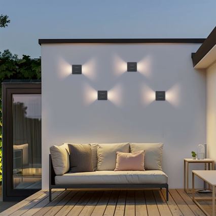 Brilagi -LED kültéri fali lámpatest DOUBLERAY LINE LED/6W/230V antracit IP54
