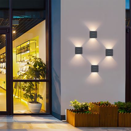 Brilagi -LED kültéri fali lámpatest DOUBLERAY LINE LED/6W/230V antracit IP54