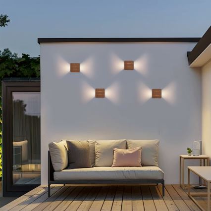Brilagi - LED kültéri fali lámpatest DOUBLERAY LINE LED/6W/230V fa hatású IP54