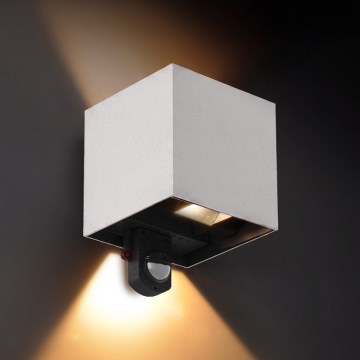 Brilagi - LED kültéri fali lámpatest érzékelővel CUBE LED/6W/230V szürke IP65
