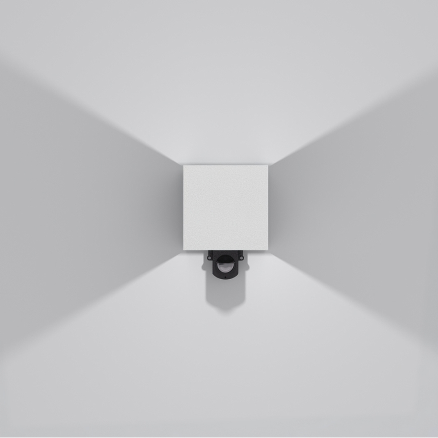 Brilagi - LED kültéri fali lámpatest érzékelővel CUBE LED/6W/230V szürke IP65