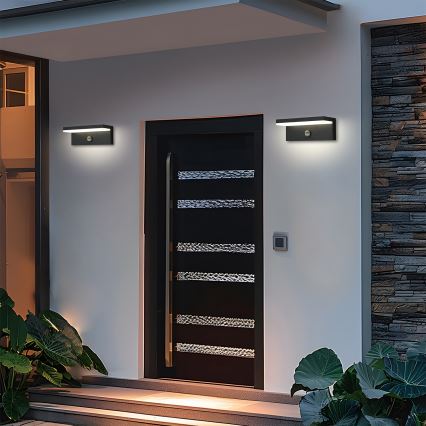 Brilagi - LED kültéri fali lámpatest érzékelővel TESSI LED/10W/230V fekete IP54