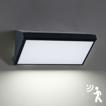 Brilagi - LED kültéri fali lámpatest érzékelővel TRIANGLE LED/20W/230V fekete IP65