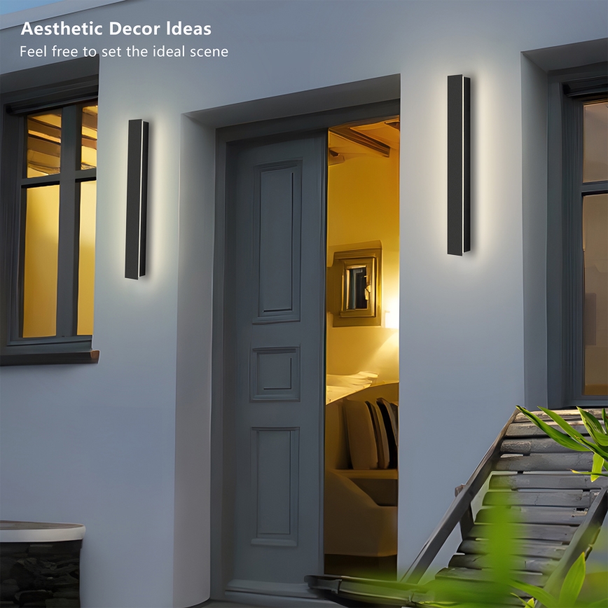 Brilagi - LED kültéri fali lámpa LINEAR LED/12W/230V 4000K IP65 50 cm fekete CRI 90