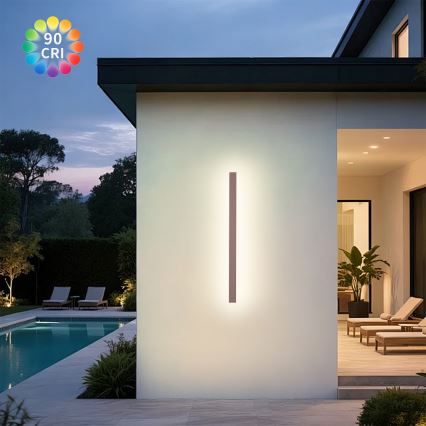 Brilagi - LED kültéri fali lámpa LINEAR LED/22W/230V 3000K IP65 100 cm barna CRI 90