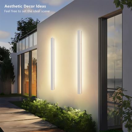 Brilagi - LINEAR LED kültéri fali lámpatest, 22 W, 230 V, 3000 K, IP65, 100 cm, fehér, CRI 90