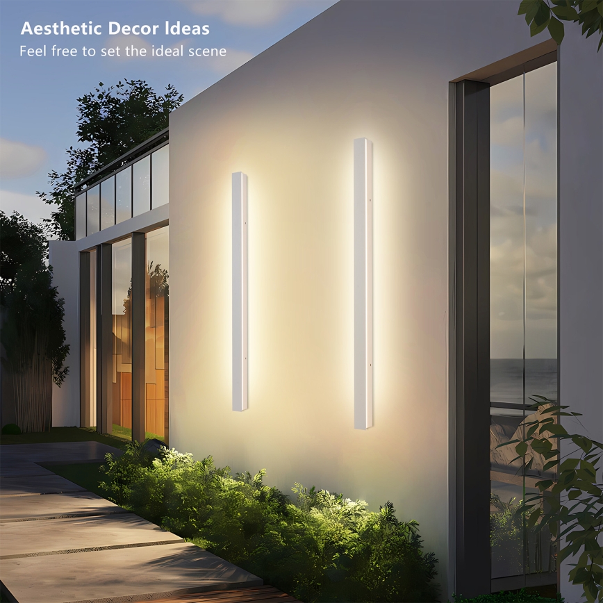 Brilagi - LINEAR LED kültéri fali lámpatest, 22 W, 230 V, 3000 K, IP65, 100 cm, fehér, CRI 90