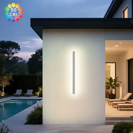 Brilagi - LINEAR LED kültéri fali lámpatest, 22 W, 230 V, 3000 K, IP65, 100 cm, fehér, CRI 90