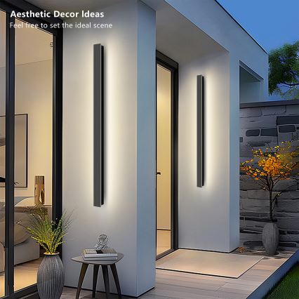 Brilagi - LINEAR LED kültéri fali lámpatest LED/22W/230V 3000K IP65 100 cm fekete CRI 90