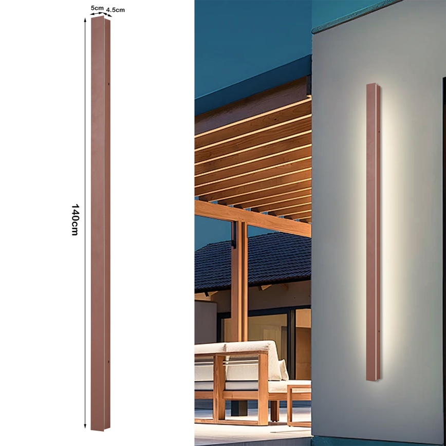 Brilagi - LED kültéri fali lámpa LINEAR LED/32W/230V 3000K IP65 140 cm barna CRI 90