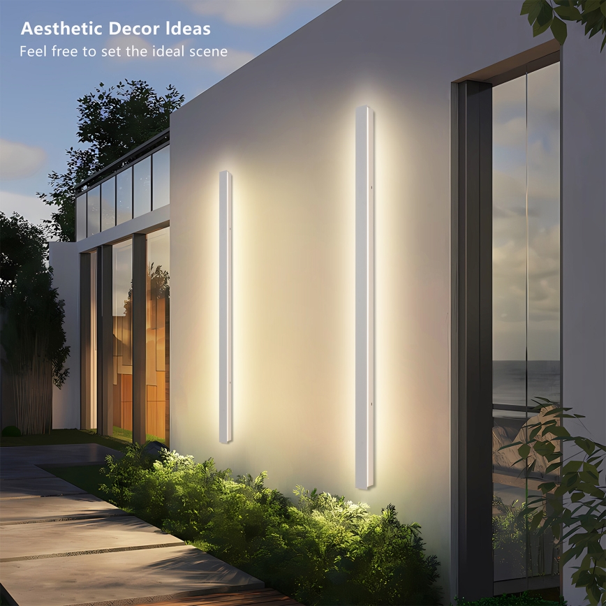 Brilagi - LINEAR kültéri fali lámpa LED, 32 W, 230 V, 3000 K, IP65, 140 cm, fehér, CRI 90