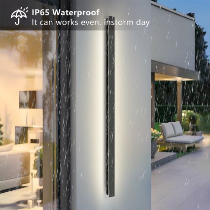 Brilagi - LINEAR LED kültéri fali lámpatest, 32 W, 230 V, 3000 K, IP65, 140 cm, fekete, CRI 90