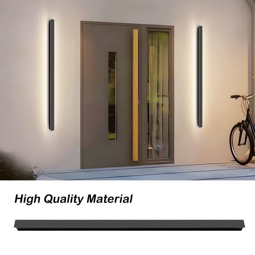 Brilagi - LINEAR LED kültéri fali lámpatest, 32 W, 230 V, 3000 K, IP65, 140 cm, fekete, CRI 90