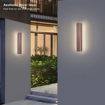 Brilagi - LED kültéri fali lámpa LINEAR LED/8W/230V 3000K IP65 30 cm barna CRI 90