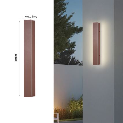 Brilagi - LED kültéri fali lámpa LINEAR LED/8W/230V 3000K IP65 30 cm barna CRI 90