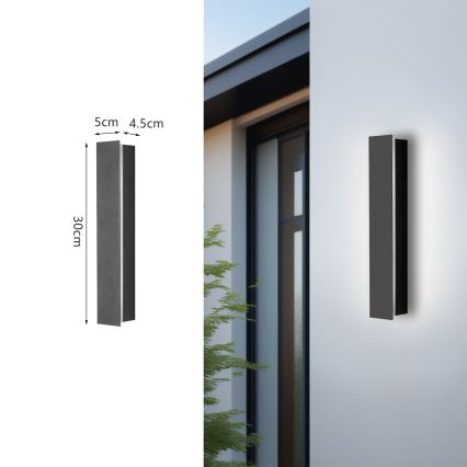 Brilagi - LINEAR kültéri fali LED lámpatest LED/8W/230V 4000K IP65 30 cm antracit CRI 90
