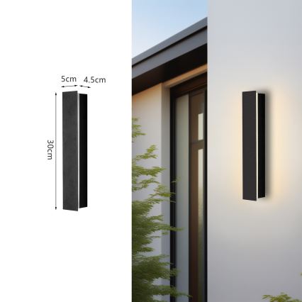 Brilagi - LED kültéri fali lámpatest LINEAR LED/8W/230V 4000K IP65 30 cm fekete CRI 90