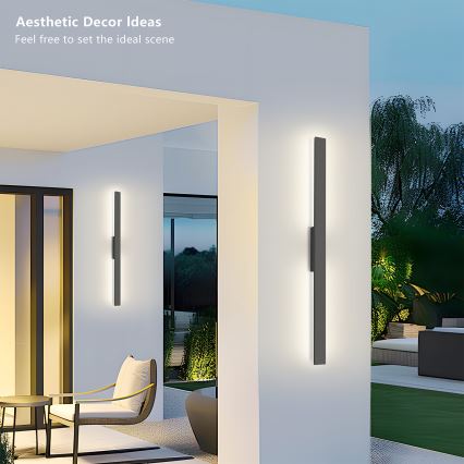 Brilagi - LED kültéri fali lámpa LUNA LED/24W/230V 3000K IP65 100 cm antracit CRI 90