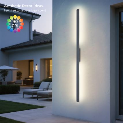Brilagi - LED kültéri fali lámpatest LUNA LED/30W/230V 3000K IP65 150 cm antracit CRI 90
