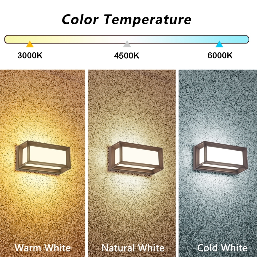 Brilagi - LED kültéri fali lámpatest PARKER LED/12W/230V 3000/4500/6000K barna IP44