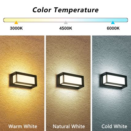 Brilagi - PARKER LED kültéri fali lámpatest/12W/230V 3000/4500/6000K fekete IP44
