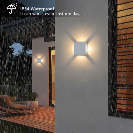 Brilagi - LED kültéri fali lámpatest QUADRAY LED/6W/230V fehér IP54