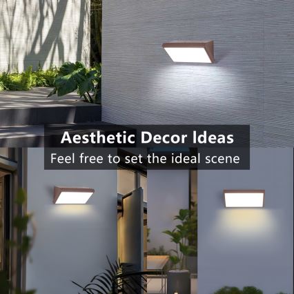 Brilagi - LED kültéri fali lámpatest TRIANGLE LED/20W/230V 3000/4000/6500K barna IP65