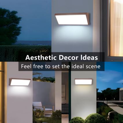 Brilagi - TRIANGLE LED/42W/230V 3000/4000/6500K barna kültéri fali lámpa IP65