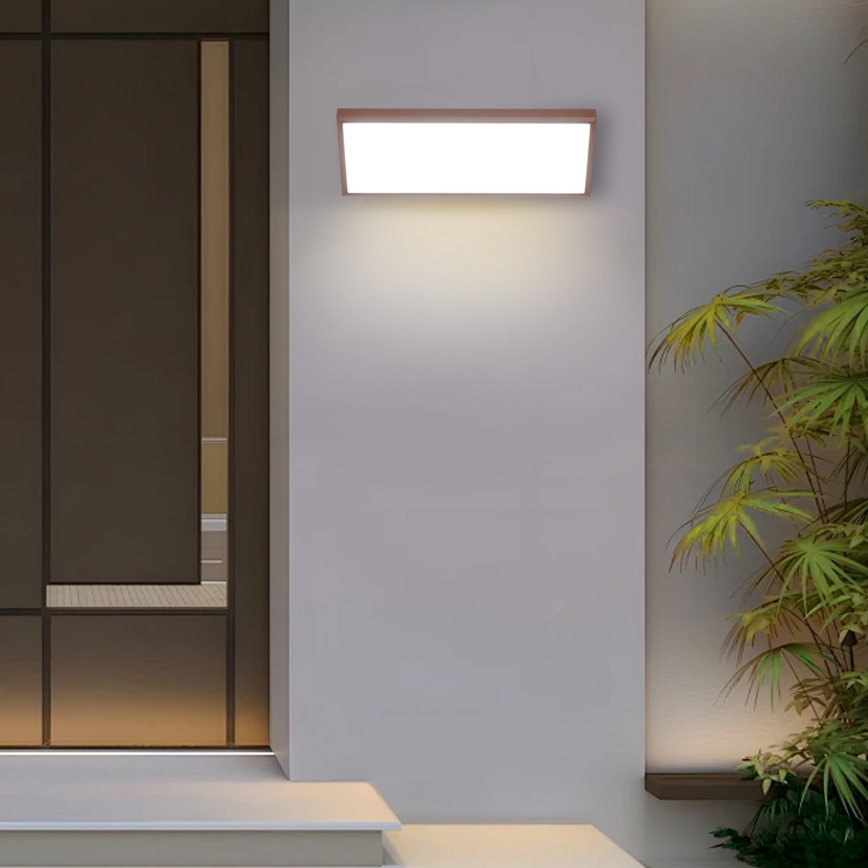 Brilagi - TRIANGLE LED/42W/230V 3000/4000/6500K barna kültéri fali lámpa IP65