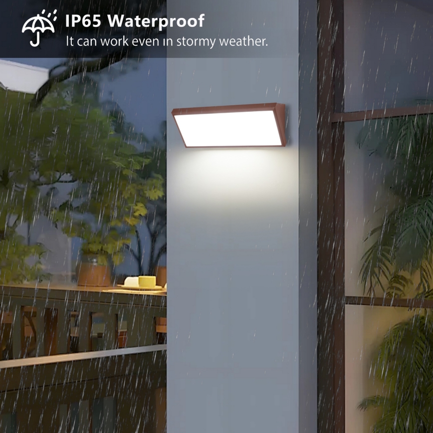 Brilagi - TRIANGLE LED/42W/230V 3000/4000/6500K barna kültéri fali lámpa IP65