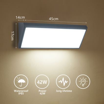 Brilagi - LED kültéri fali lámpa TRIANGLE LED/42W/230V 45 cm antracit IP65