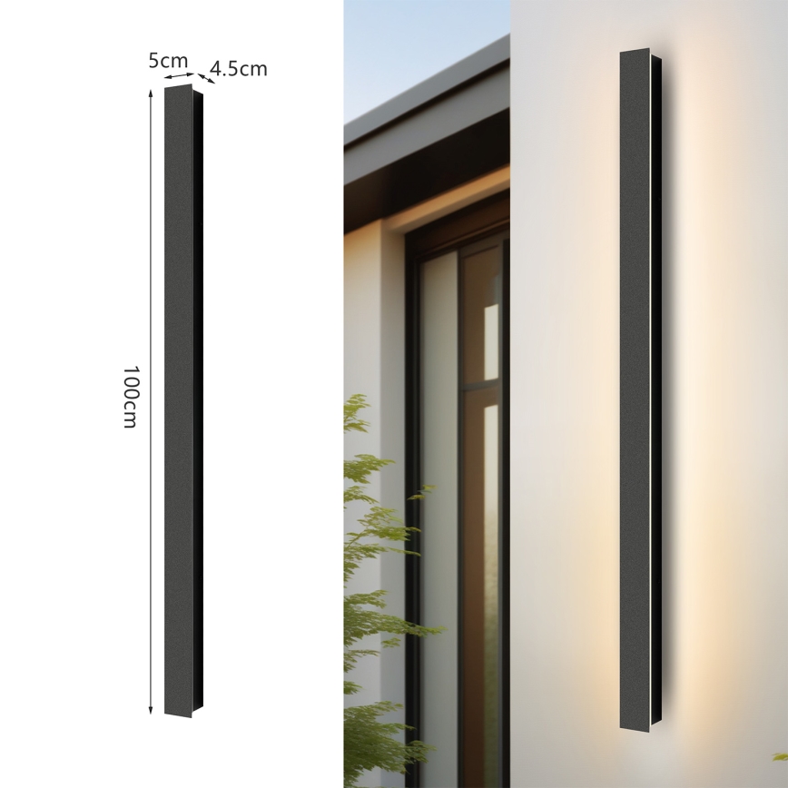Brilagi - LED kültéri fali lámpatest LINEAR LED/22W/230V 4000K IP65 100 cm fekete CRI 90