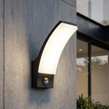 BRILAGI - LED Kültéri fali világítótest mozgás- és alkonyérzékelővel ARCELO LED/12W/230V IP65 fekete