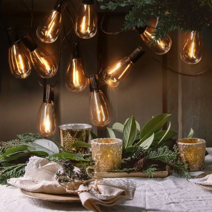 Brilagi - LED kültéri fényfüzér 10xLED/3xAA 3,2m IP44 meleg fehér