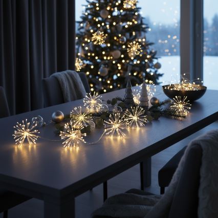 Brilagi - LED kültéri fényfüzér 150 LED 5 m IP44 meleg fehér tűzijáték