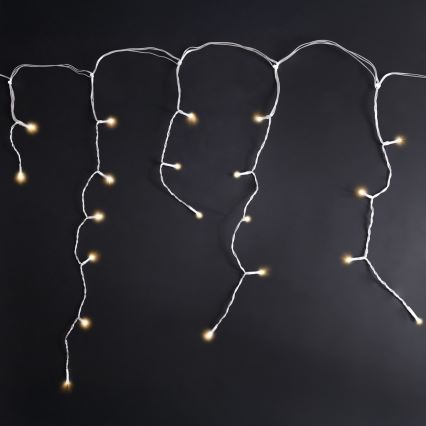 Brilagi - kültéri LED fényfüzér, 200 LED, 8 funkcióval, 13 m, IP44, meleg fehér, jégcsap formájú