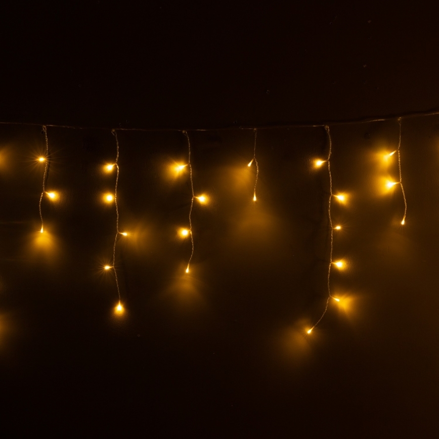 Brilagi - kültéri LED fényfüzér, 200 LED, 8 funkcióval, 13 m, IP44, meleg fehér, jégcsap formájú