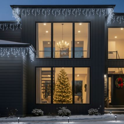 Brilagi - LED kültéri fényfüzér 200xLED/8 funkció, 13 m, IP44, hideg fehér, jégcsapok