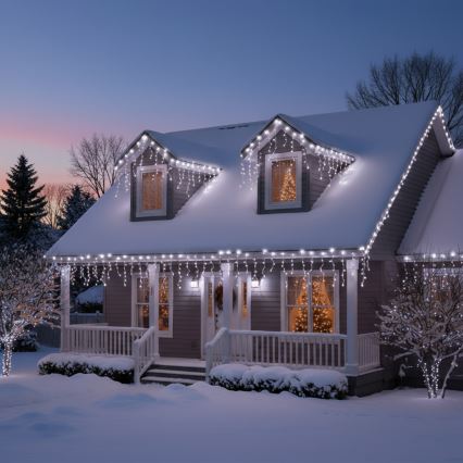 Brilagi - LED kültéri fényfüzér 400 LED / 8 funkció / 23 m / IP44 / hideg fehér