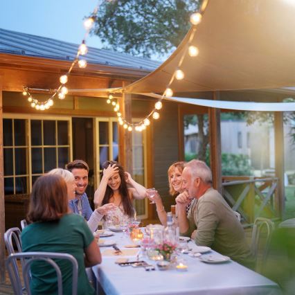 Brilagi - LED kültéri dekorációs fényfüzér GIRLANDA 25xE12/0,6W/230V 20m fehér IP44 meleg fehér