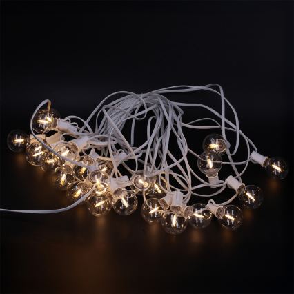 Brilagi - LED kültéri dekorációs fényfüzér GIRLANDA 25xE12/0,6W/230V 20m fehér IP44 meleg fehér