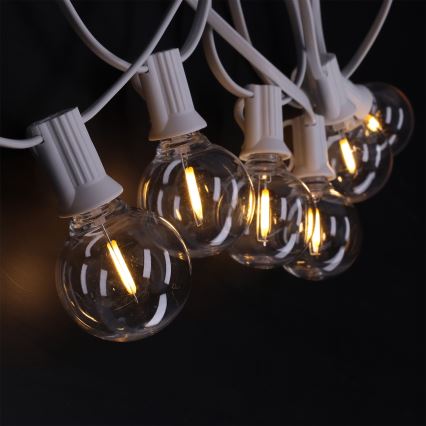 Brilagi - LED kültéri dekorációs fényfüzér GIRLANDA 25xE12/0,6W/230V 20m fehér IP44 meleg fehér