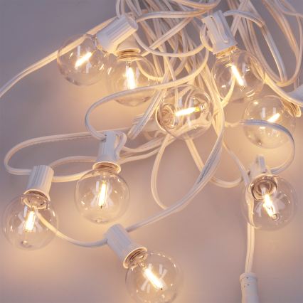 Brilagi - LED kültéri dekorációs fényfüzér GIRLANDA 25xE12/0,6W/230V 20m fehér IP44 meleg fehér