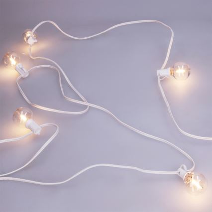 Brilagi - LED kültéri dekorációs fényfüzér GIRLANDA 25xE12/0,6W/230V 20m fehér IP44 meleg fehér