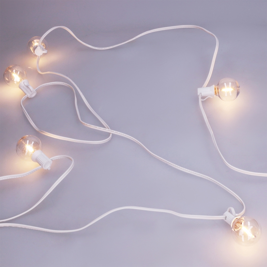 Brilagi - LED kültéri dekorációs fényfüzér GIRLANDA 25xE12/0,6W/230V 20m fehér IP44 meleg fehér